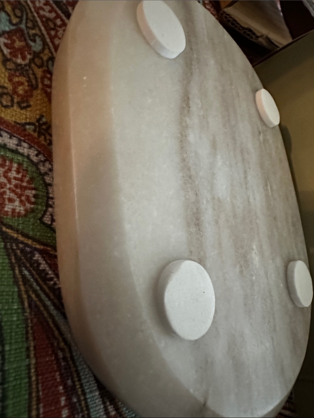 Archipelago Beige and Olive Marble Soap Dish Box - Picture 3 of 3